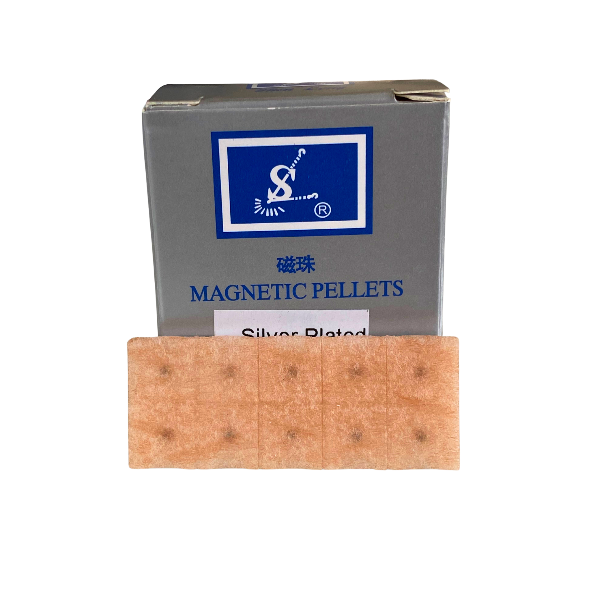 Versilberte Magnetkügelchen auf Pflaster