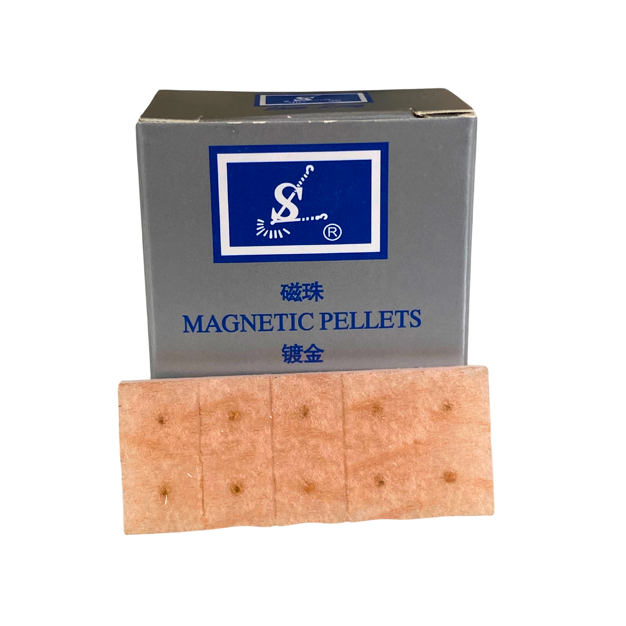 Vergoldete Magnetkügelchen auf Pflaster