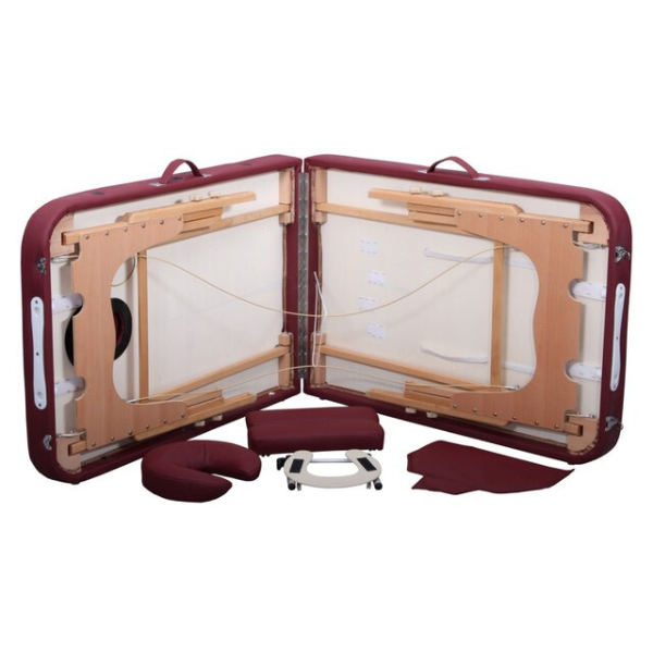 Massageliege mit Armverbreiterung burgund