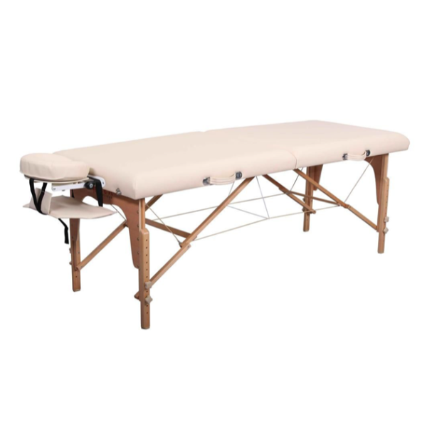 SET: Massageliege und Rollhocker creme