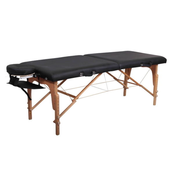SET: Massageliege + Rollhocker schwarz