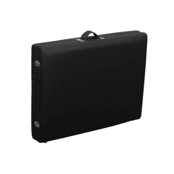SET: Massageliege + Rollhocker schwarz