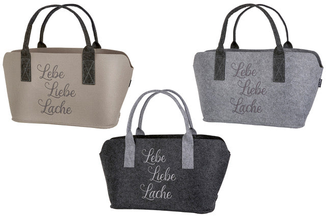 Filztasche Lebe Liebe Lache