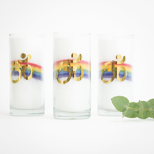Kerze "Crystal Rainbow Om"